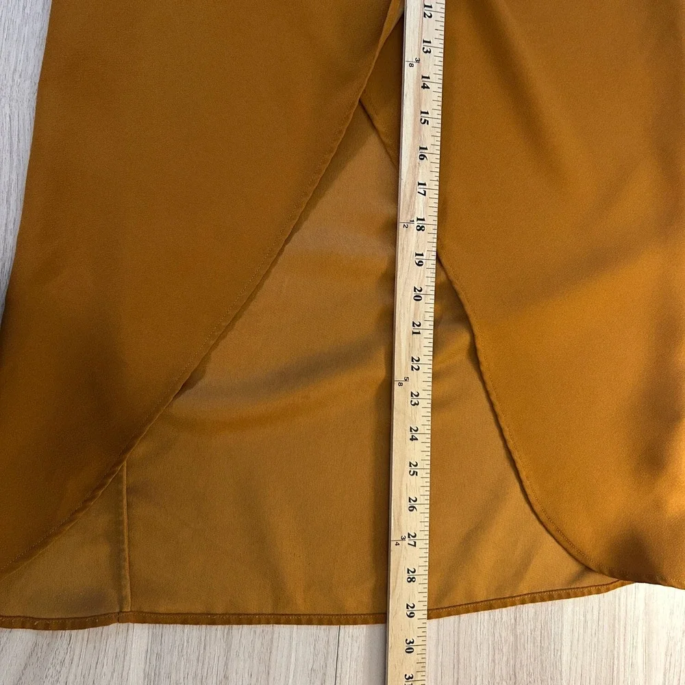 & Other Stories Wrap‎ Midi Skirt Burnt Orange Ochre Size 0 Paris Atelier